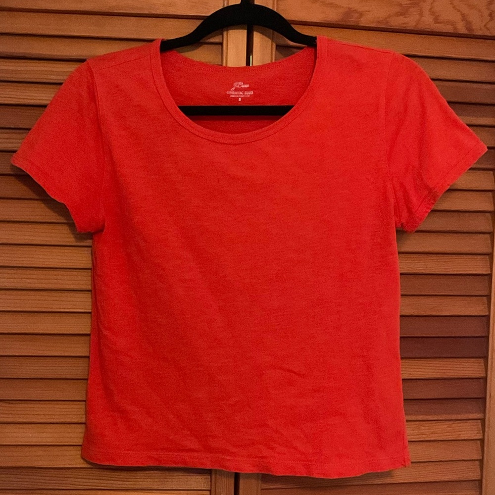 J Crew Organic Slub 100% Cotton orange T-shirt